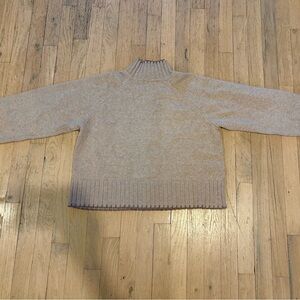 GAP Beige Ribbed Turtleneck Sweater